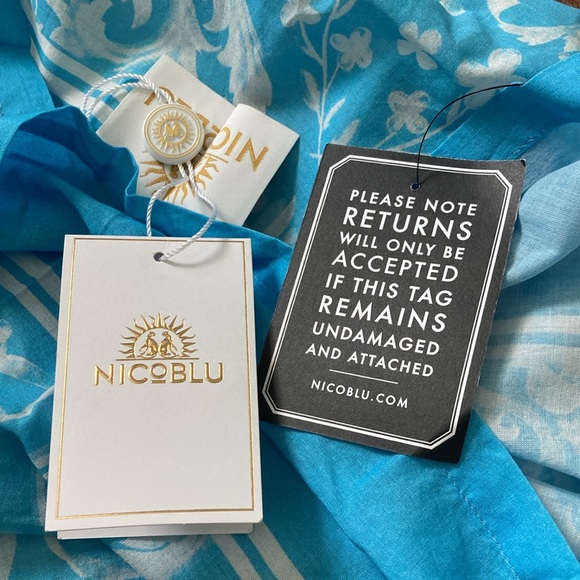 “Regency Porcelain Ribbons Organic Cotton Pareo” by Nicoblu - Picture 3 of 9